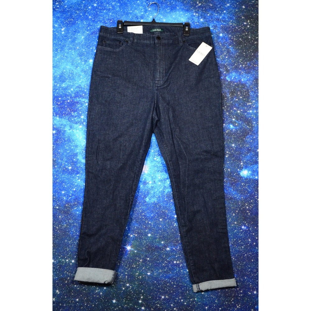 Lauren Ralph Lauren Jeans Womens 16 Blue Dark Wash Denim High Regal Skinny Fit